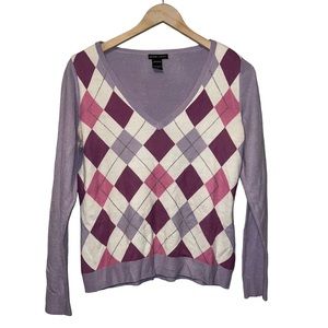 purple checkered y2k 2000s sweater